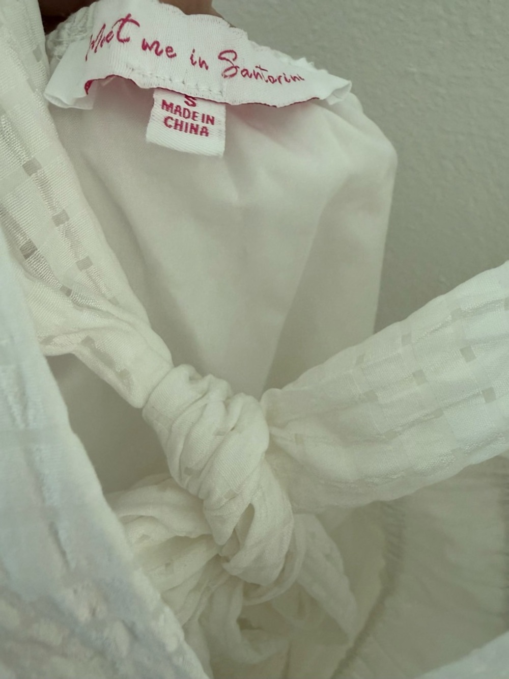 White flowy Maxi Deep V-Neck Small Dress Textured Cottagecore Boho Beach Bridal - Picture 6 of 7